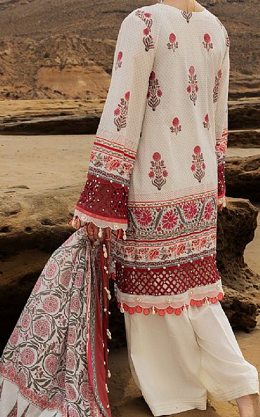 Almirah Off-white Lawn Suit (2 Pcs) | Pakistani Lawn Dress in USA- Image 2