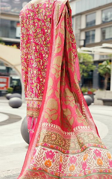 Almirah Hot Pink Cambric Suit (2 Pcs) | Pakistani Lawn Dress in USA- Image 2