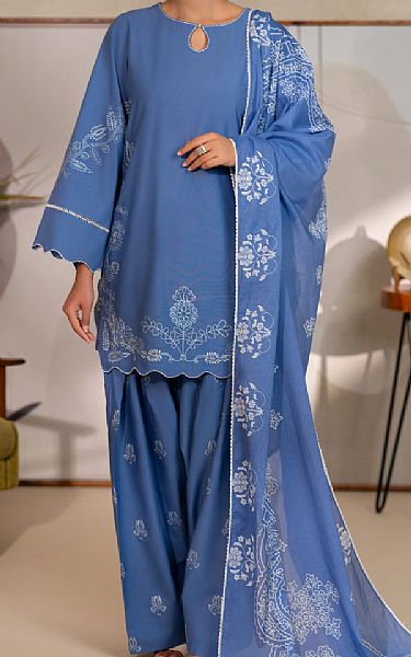 Almirah Denim Blue Lawn Suit | Pakistani Lawn Dress in USA- Image 1