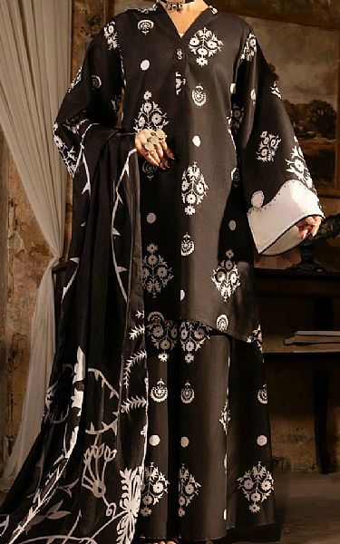Almirah Black/Off White Lawn Suit | Pakistani Lawn Dress in USA- Image 1