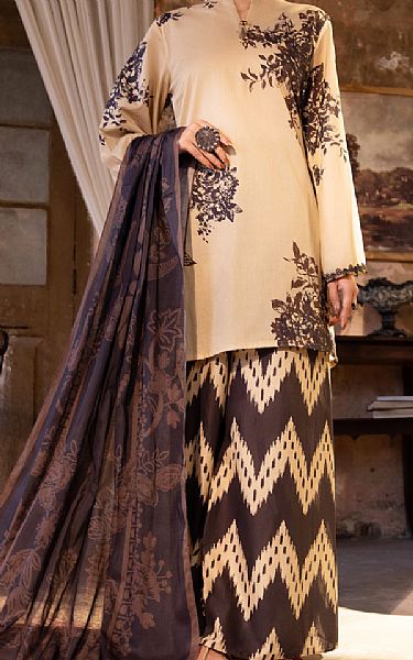 Almirah Fawn/Black Lawn Suit | Pakistani Lawn Dress in USA- Image 1
