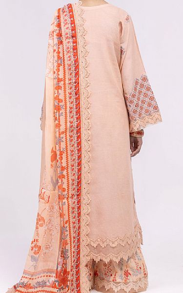 Almirah Light Peach Lawn Suit | Pakistani Lawn Dress in USA- Image 2