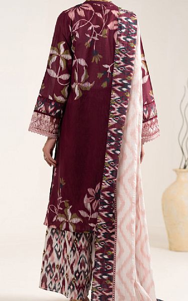 Almirah Light Burgundy/Off White Lawn Suit | Pakistani Lawn Dress in USA- Image 2