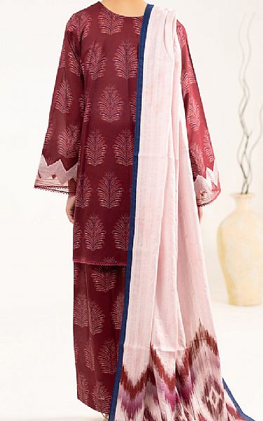Almirah Wine Lawn Suit | Pakistani Lawn Dress in USA- Image 2