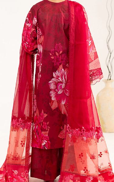 Almirah Wine Red Lawn Suit | Pakistani Lawn Dress in USA- Image 2