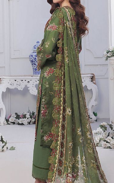 Al Zohaib Green Lawn Suit | Pakistani Lawn Dress in USA- Image 2