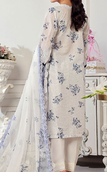 Al Zohaib White/Blue Lawn Suit | Pakistani Lawn Dress in USA- Image 2