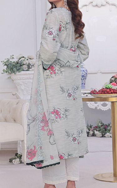 Al Zohaib Light Grey Lawn Suit | Pakistani Lawn Dress in USA- Image 2