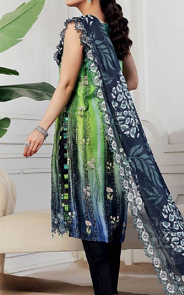 Al Zohaib Navy/Green Lawn Suit | Pakistani Lawn Dress in USA- Image 2