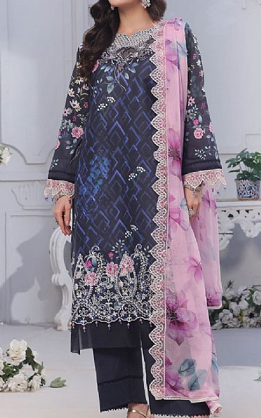 Al Zohaib Blue Lawn Suit | Pakistani Lawn Dress in USA- Image 1