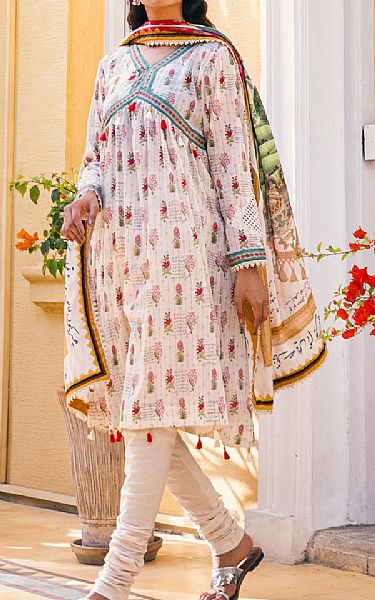 Al Zohaib Off-white Cambric Suit | Pakistani Lawn Suits- Image 1