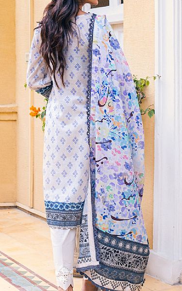 Al Zohaib Cornflower Blue Cambric Suit | Pakistani Lawn Suits- Image 2