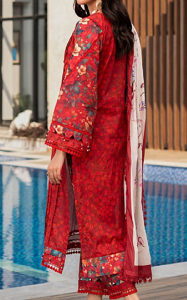Al Zohaib Cornell Red Orange Lawn Suit | Pakistani Lawn Dress in USA- Image 2