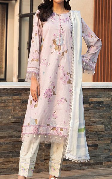 Al Zohaib Pale Pink Lawn Suit | Pakistani Lawn Dress in USA- Image 1