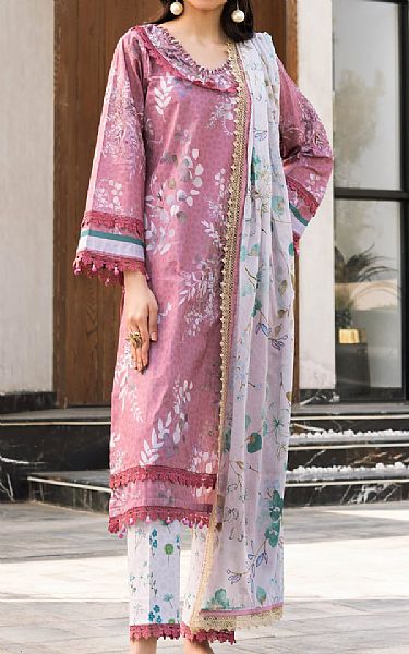 Al Zohaib Cadillac Pink Lawn Suit | Pakistani Lawn Dress in USA- Image 1