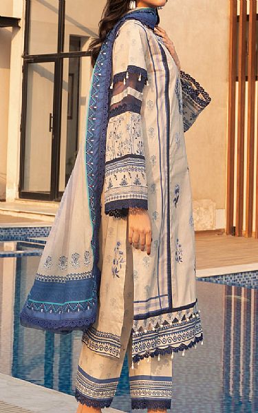 Al Zohaib Ivory Lawn Suit | Pakistani Lawn Dress in USA- Image 2