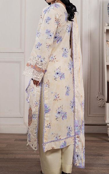 Al Zohaib Ivory Lawn Suit | Pakistani Lawn Dress in USA- Image 2