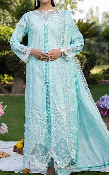 Al Zohaib Sky Blue Lawn Suit | Pakistani Lawn Dress in USA- Image 1