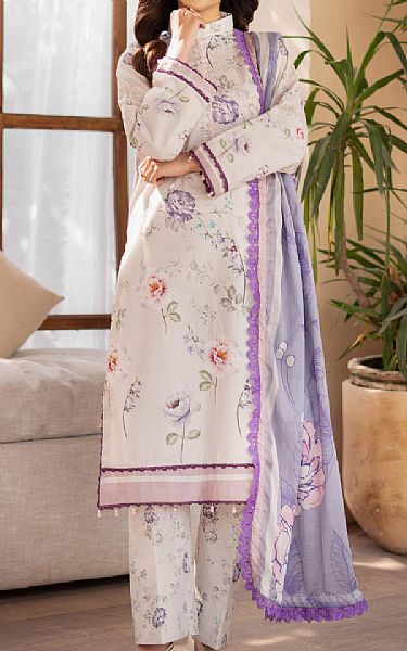Al Zohaib Off White Lawn Suit | Pakistani Lawn Dress in USA- Image 1