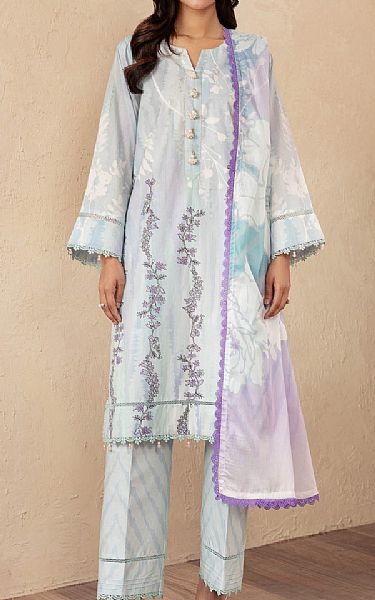 Al Zohaib Light Blue Lawn Suit | Pakistani Lawn Dress in USA- Image 1