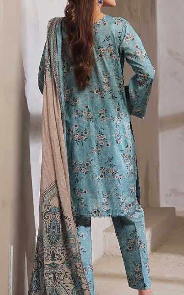 Al Zohaib Turquoise Lawn Suit | Pakistani Lawn Dress in USA- Image 2