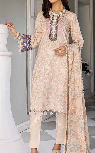 Al Zohaib Peach Lawn Suit | Pakistani Lawn Suits- Image 1