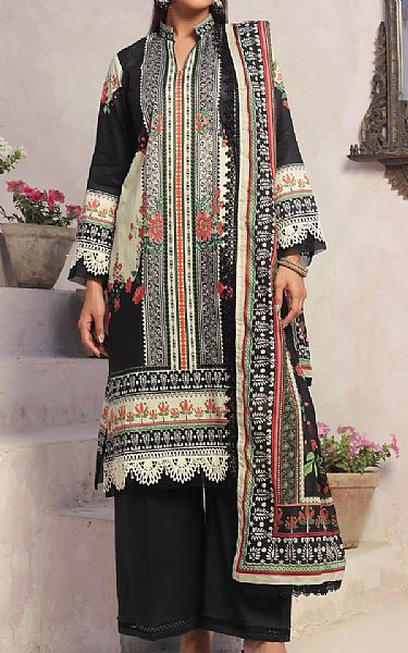 Al Zohaib Black/Thistle Green Lawn Suit | Pakistani Lawn Dress in USA- Image 1