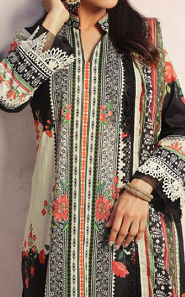 Al Zohaib Black/Thistle Green Lawn Suit | Pakistani Lawn Dress in USA- Image 2