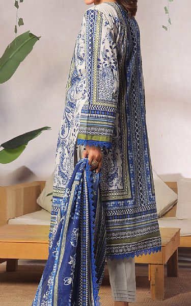 Al Zohaib Light Grey/Blue Lawn Suit | Pakistani Lawn Dress in USA- Image 2