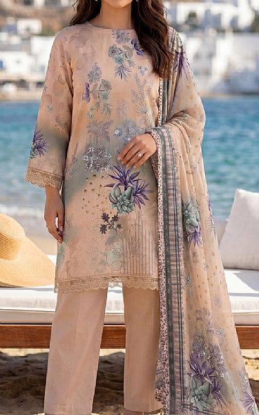 Al Zohaib Peach Lawn Suit | Pakistani Lawn Dress in USA- Image 1
