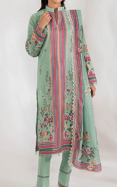 Al Zohaib Light Green Lawn Suit | Pakistani Lawn Dress in USA- Image 1