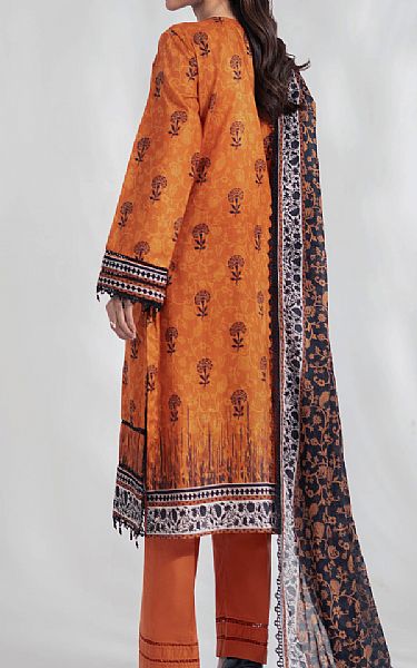 Al Zohaib Halloween Orange Lawn Suit | Pakistani Lawn Dress in USA- Image 2