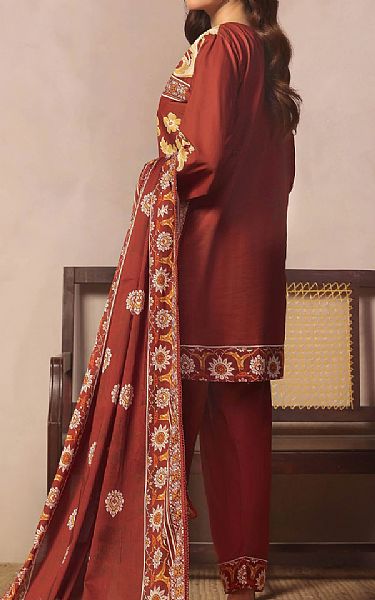 Al Zohaib Pale Carmine Lawn Suit | Pakistani Lawn Dress in USA- Image 2