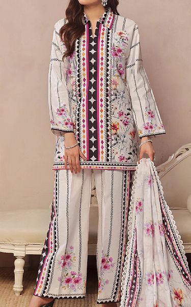 Al Zohaib Off White Lawn Suit | Pakistani Lawn Dress in USA- Image 1