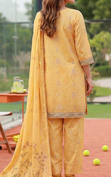 Al Zohaib Sand Gold Lawn Suit | Pakistani Lawn Dress in USA- Image 2