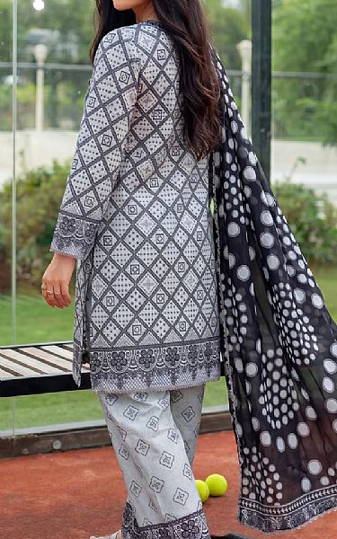 Al Zohaib Light Grey/Black Lawn Suit | Pakistani Lawn Dress in USA- Image 2