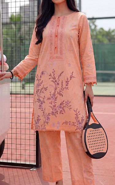 Al Zohaib Peach Lawn Suit | Pakistani Lawn Dress in USA- Image 1