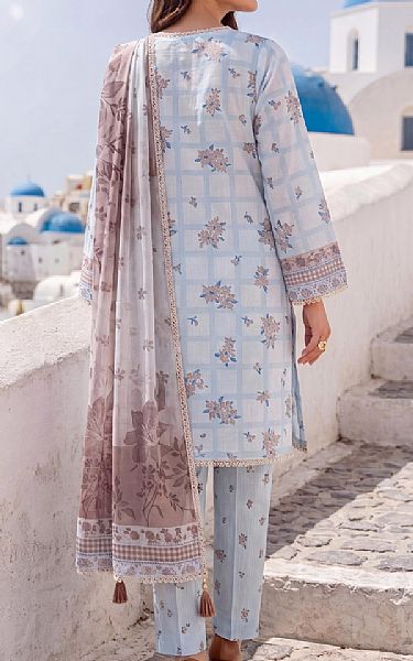 Al Zohaib Off White/Light Blue Lawn Suit | Pakistani Lawn Dress in USA- Image 2