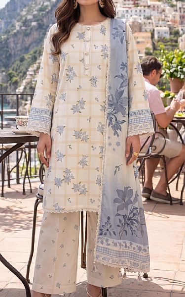 Al Zohaib Ivory Lawn Suit | Pakistani Lawn Dress in USA- Image 1