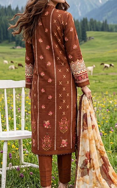 Al Zohaib Brown Lawn Suit | Pakistani Lawn Dress in USA- Image 2