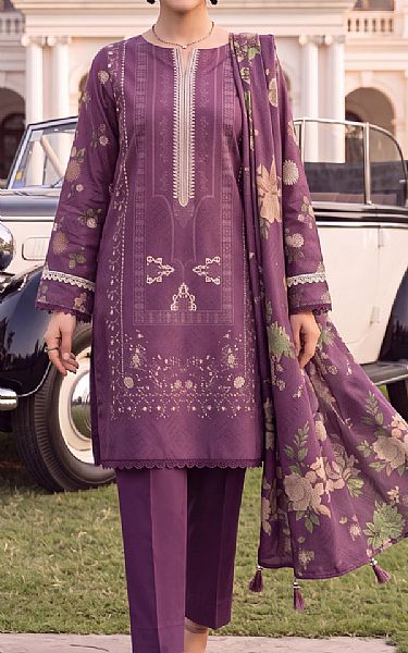 Al Zohaib Plum Lawn Suit | Pakistani Lawn Dress in USA- Image 1