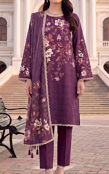 Al Zohaib Light Plum Lawn Suit | Pakistani Lawn Dress in USA- Image 1