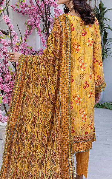 Al Zohaib Saffron Mango Cambric Suit | Pakistani Winter Dresses- Image 2