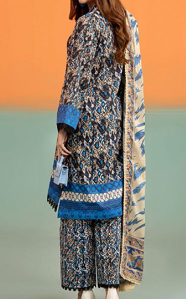 Al Zohaib Black/Blue Lawn Suit | Pakistani Lawn Suits- Image 2