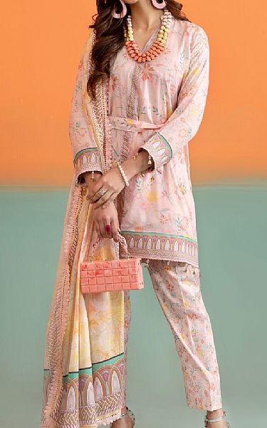 Al Zohaib Baby Pink Lawn Suit | Pakistani Lawn Suits- Image 1