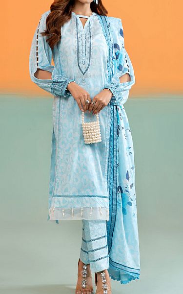 Al Zohaib Baby Blue Lawn Suit | Pakistani Lawn Suits- Image 1