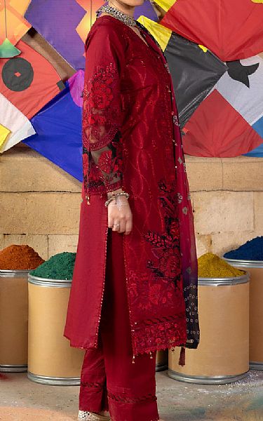 Al Zohaib Maroon Lawn Suit | Pakistani Lawn Dress in USA- Image 2