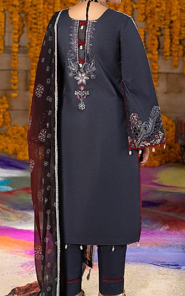 Al Zohaib Dark Grey Lawn Suit | Pakistani Lawn Dress in USA- Image 2