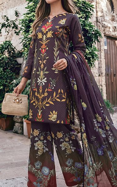 Al Zohaib Plum Lawn Suit | Pakistani Lawn Dress in USA- Image 2