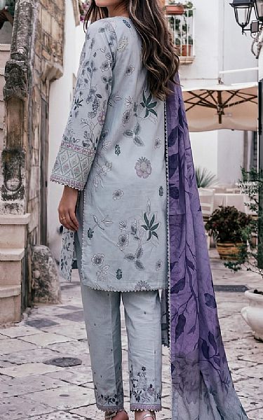 Al Zohaib Grey Lawn Suit | Pakistani Lawn Dress in USA- Image 2